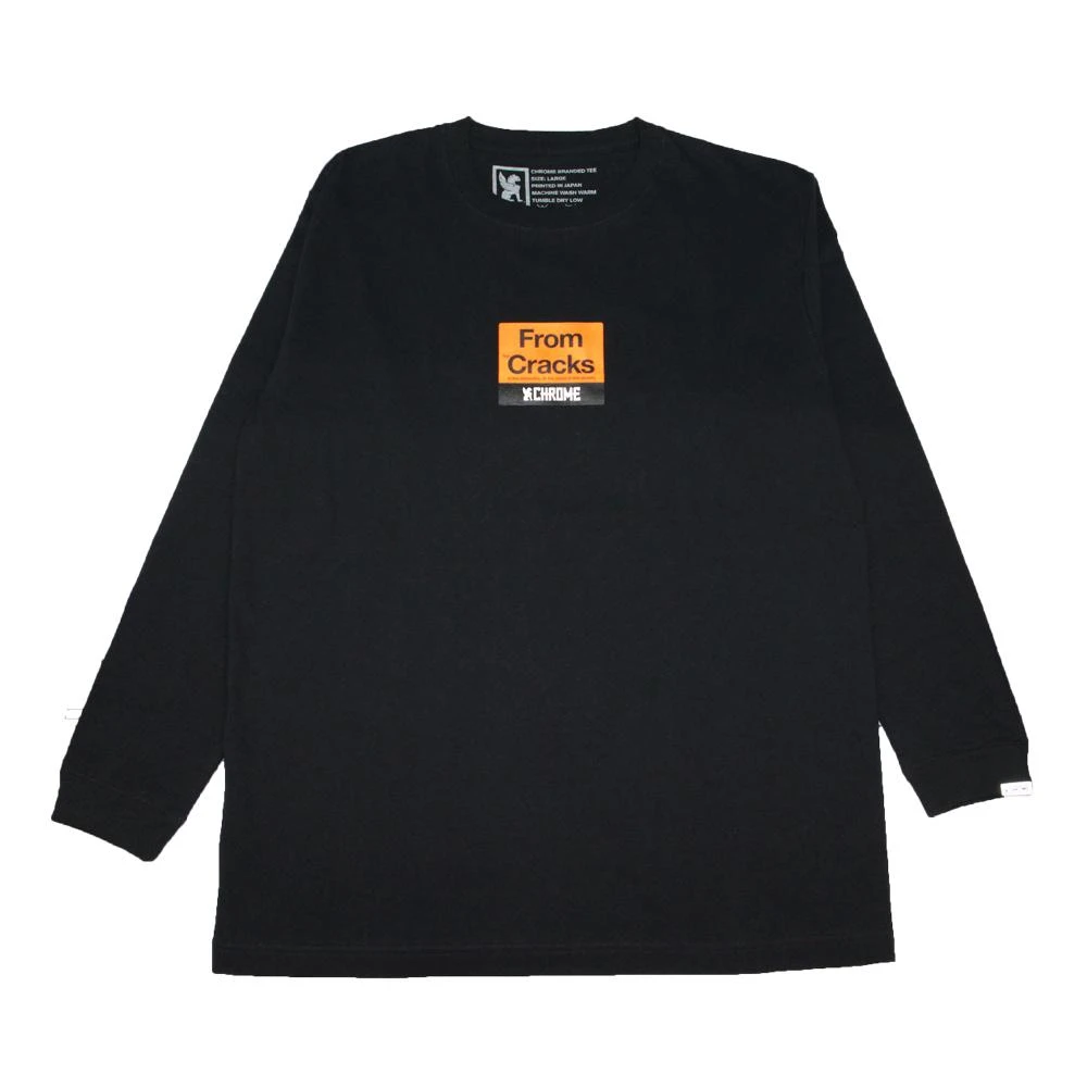 クローム ロングスリーブ Tシャツ クラックスボックス ロングスリーブ ティー Chrome Cracks Box Logo L S Tee Black メンズ ロンt Clothing Jp163bk